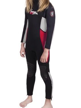 Seavenger Scout Kid’s Red & Black Neoprene Long Sleeve Wetsuit w/UV Protection